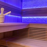 Sauna AWT B1102A Hemlock 220x200,  9 kW Harvia Virta Bi-O