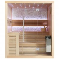 Sauna AWT B1102C Hemlock 180x150, 9 kW  TheWall Bi-O