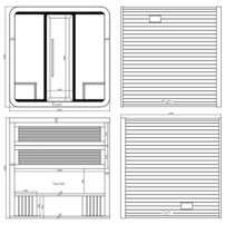 AWT THE CUBE X3 Hemlock, exteriérová sauna s terasou 225x225