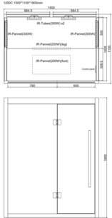AWT infrasauna E1250C-IR Hemlock 150x110