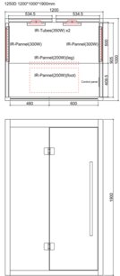 AWT infrasauna E1250D-IR Hemlock 120x100