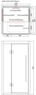 AWT infrasauna E1250E-IR Hemlock 100x100