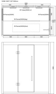 AWT infrasauna E1250B-IR Hemlock 180x110