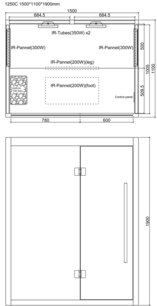 AWT infrasauna E1250C-IR Hemlock, pec Harvia, 150x110