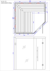 AWT infrasauna E1611B-IR Hemlock 200x200 9kW Cilindro