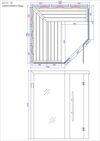 AWT infrasauna E1611C-IR Hemlock 180x180 9kW Cilindro
