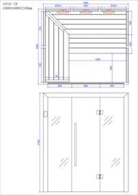 AWT infrasauna E1612C-IR Hemlock 180x160, 9kW Cilindro