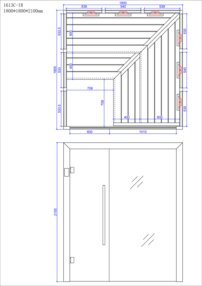 AWT infrasauna E1613C-IR Hemlock 180x180 9kW Cilindro
