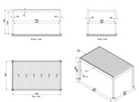 AWT pergola P8-3C/ extrem, 300x500x250, antzracit, elektrický pohon