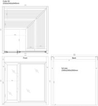 AWT THE CUBE X4 Hemlock, EOS Cubo 9KW exteriérová sauna 235x235