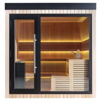 AWT THE CUBE X4 Hemlock, EOS Cubo 9KW exteriérová sauna 235x235
