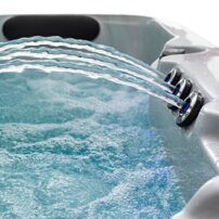 AWT outdoor hot tub IN-804 extreme Sterling Silver 220x186 gray, with heat pump