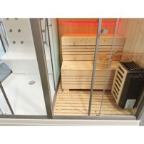 Parná kabína s fínskou saunou AquaLuxus model A-903 biela, 220x120x223