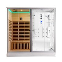 Parnú kabína s infra saunou AquaLuxus model A-903-G biela vľavo 220x120x223