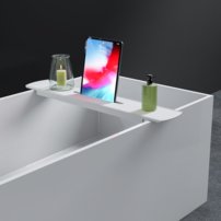 Praktická polica (liaty mramor) na vaňu pre knihu, tablet alebo nápoje