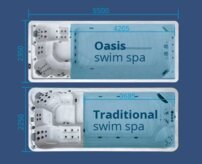 Mirna SK 70 Deep plavecký bazén s protiprúdom, 707 x 235 x 154 cm