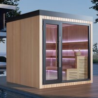 AWT THE CUBE X4 Hemlock, EOS Cubo 9KW exteriérová sauna 235x235