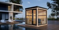 AWT THE CUBE X5-R Hemlock, EOS Cubo 9KW exteriérová sauna 235x235