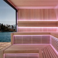 AWT THE CUBE X5-R Hemlock, EOS Cubo 9KW exteriérová sauna 235x235