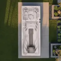 AquaSolus Fusion Professional - plavecký bazén s vírivkou, 590 × 228 × 155