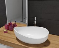 Volne stojace umývadlo  BA554 biela matná, 60 x 37 x 21cm