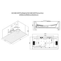 AWT GE109TSL 180x80 hydromasážna vaňa