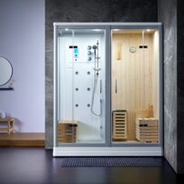Parná kabína s fínskou saunou A-200 biela 180x100x220