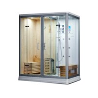 Parná kabína s fínskou saunou A-200 biela vľavo 180x100x220