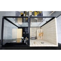 Parná kabína s fínskou saunou A-200 čierna vľavo 180x100x220