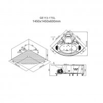 AWT GE113-1TSL 145x145 hydromasážna vaňa