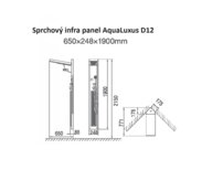 Sprchový infra panel AquaLuxus D13-B bambus / čierny hliník