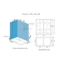 Parnú kabína s infra saunou AquaLuxus model A-903-G biela vľavo 220x120x223