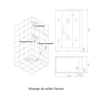 AWT DZ961F8 parný sprchový box obdĺžnik 150x90x225, čierna / pravá