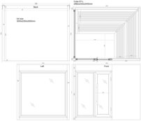 AWT THE CUBE X7-L PRO Hemlock exteriérová sauna s pergolou 300x635 12kW EOS BIO Cubo